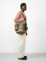 ALL 2Way Bucket Tote With Pouches Beige by Porter Yoshida & Co at Couverture and the Garbstore on model