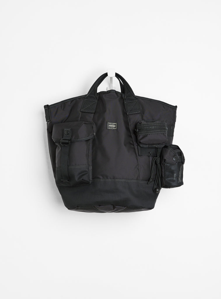 ALL 2Way Bucket Tote With Pouches Black by Porter Yoshida & Co. at Couverture & The Garbstore
Front View 