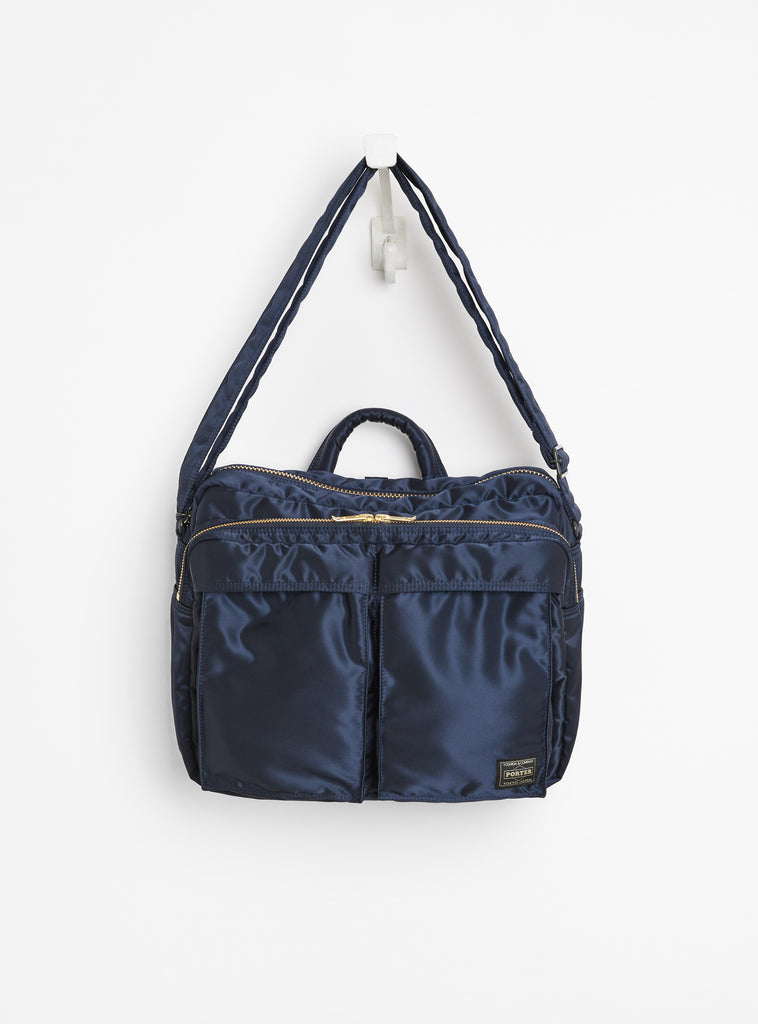 Bio-Nylon TANKER Sling Bag w/ Zip Navy (XL) by Porter Yoshida & Co. at Couverture & The Garbstore
Front View