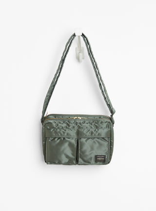 Bio-Nylon TANKER Sling Bag w/ Zip Sage Green by Porter Yoshida & Co. at Couverture & The Garbstore
Front View