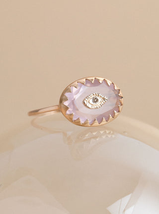 Souad Ring Pink Quartz by Pascale Monvoisin at Couverture and The Garbstore shot