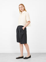 Favourite Shorts in Dark Grey Pinstripe by mfpen at Couverture & The Garbstore
Model Side View