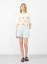 Colbie Shorts Greek Art Ciel Blue by Laite Works at Couverture & The Garbstore
Front View