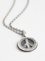 10 Cent Peace Pendant Necklace Silver by North Works at Couverture and The Garbstore close up