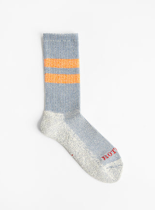 Pile Stripe Marl Socks Blue & Orange by Rototo at Couverture & The Garbstore