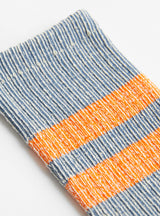 Pile Stripe Marl Socks Blue & Orange by Rototo at Couverture & The Garbstore