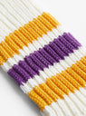 Coarse Ribbed Old School Socks Yellow & Purple by Rototo at Couverture & The Garbstore 