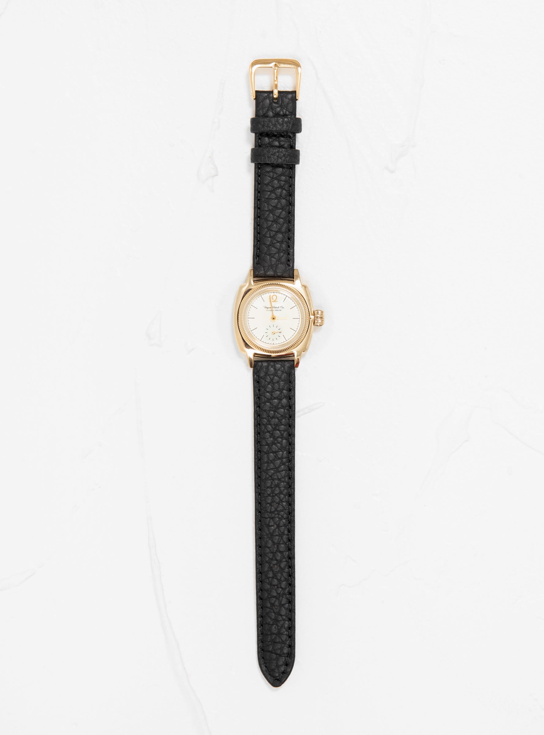 Coussin 12 Leather Watch Gold & Black