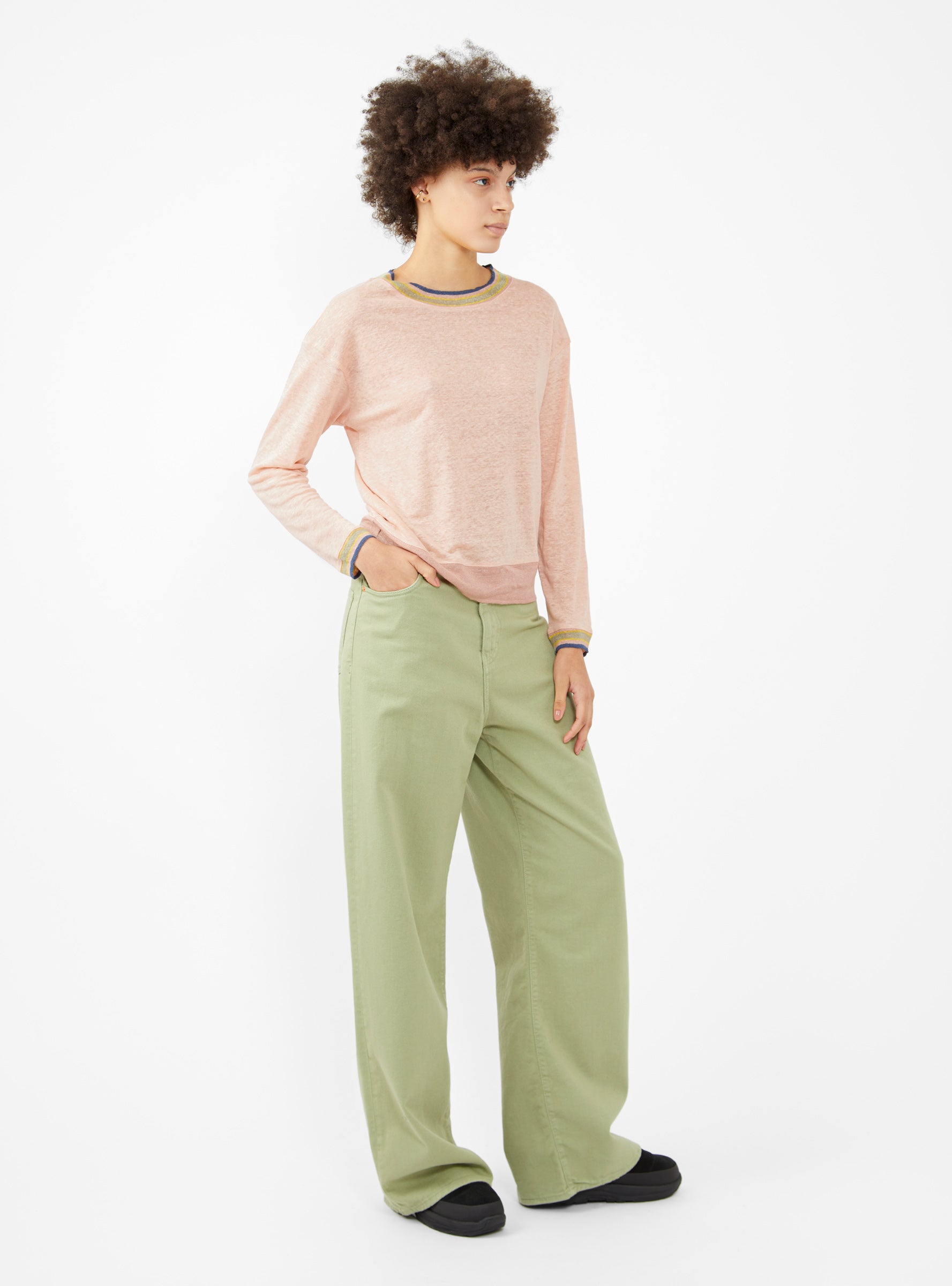 Wide Leg Cargo Pants - Thyme - MY MUM MADE IT