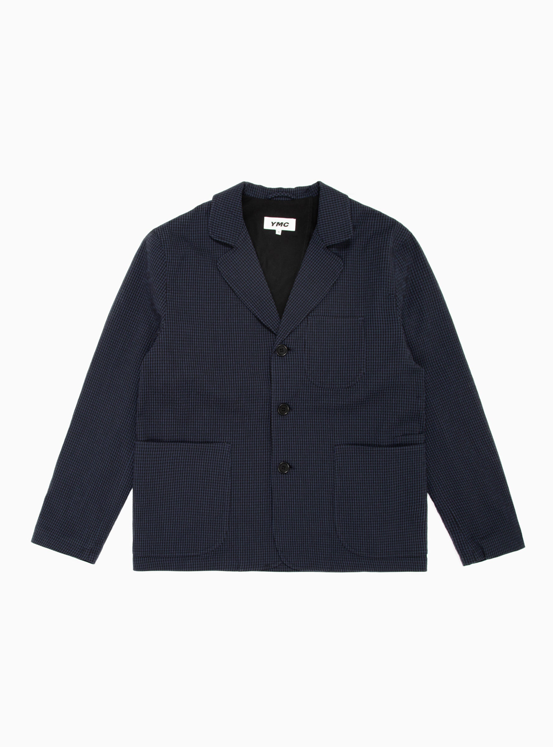 Scuttlers Jacket Navy & Black Gingham by YMC | Couverture & The Garbstore