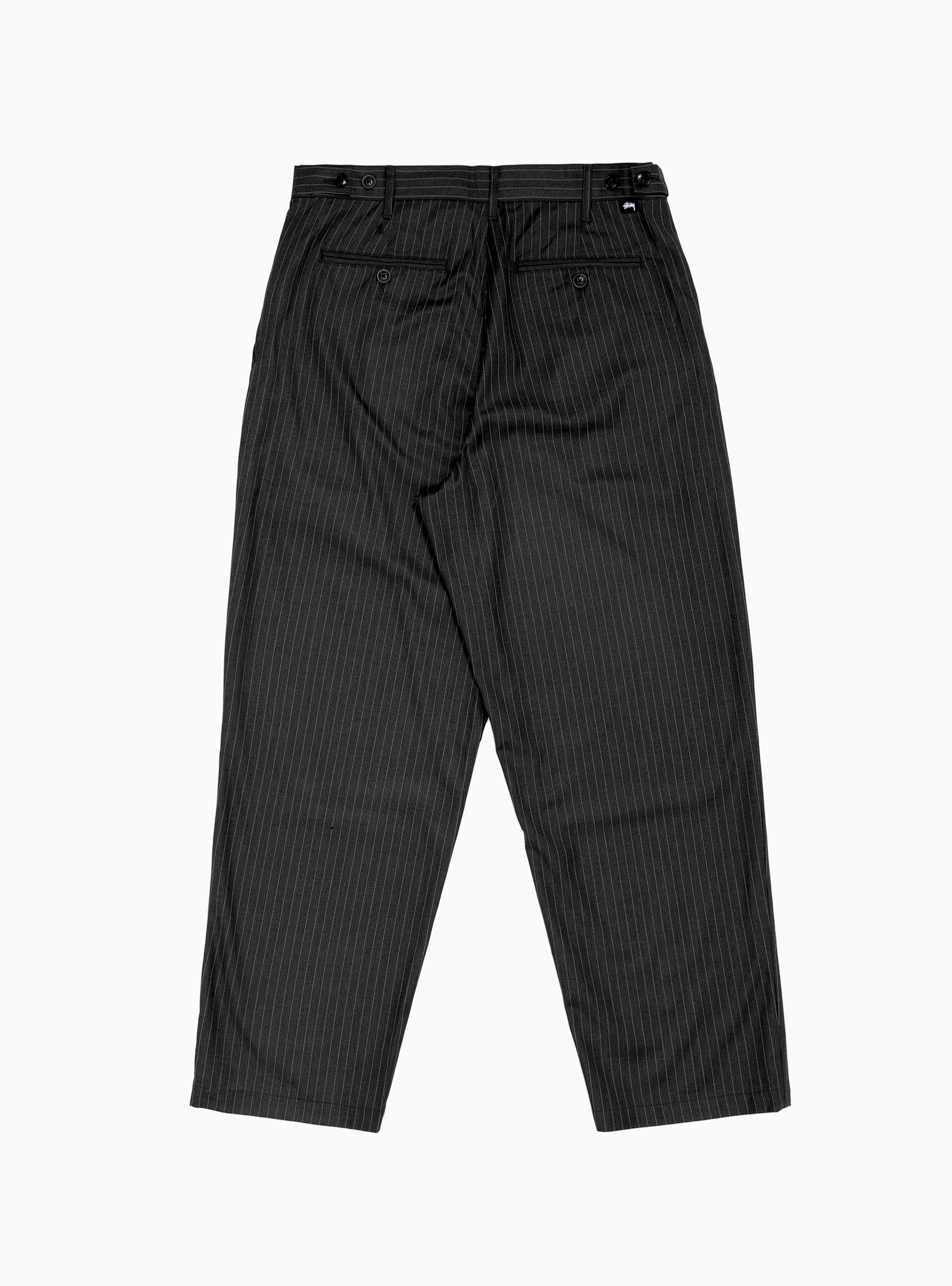 Volume Pleated Trousers Black Stripe by Stüssy | Couverture & The Garbstore