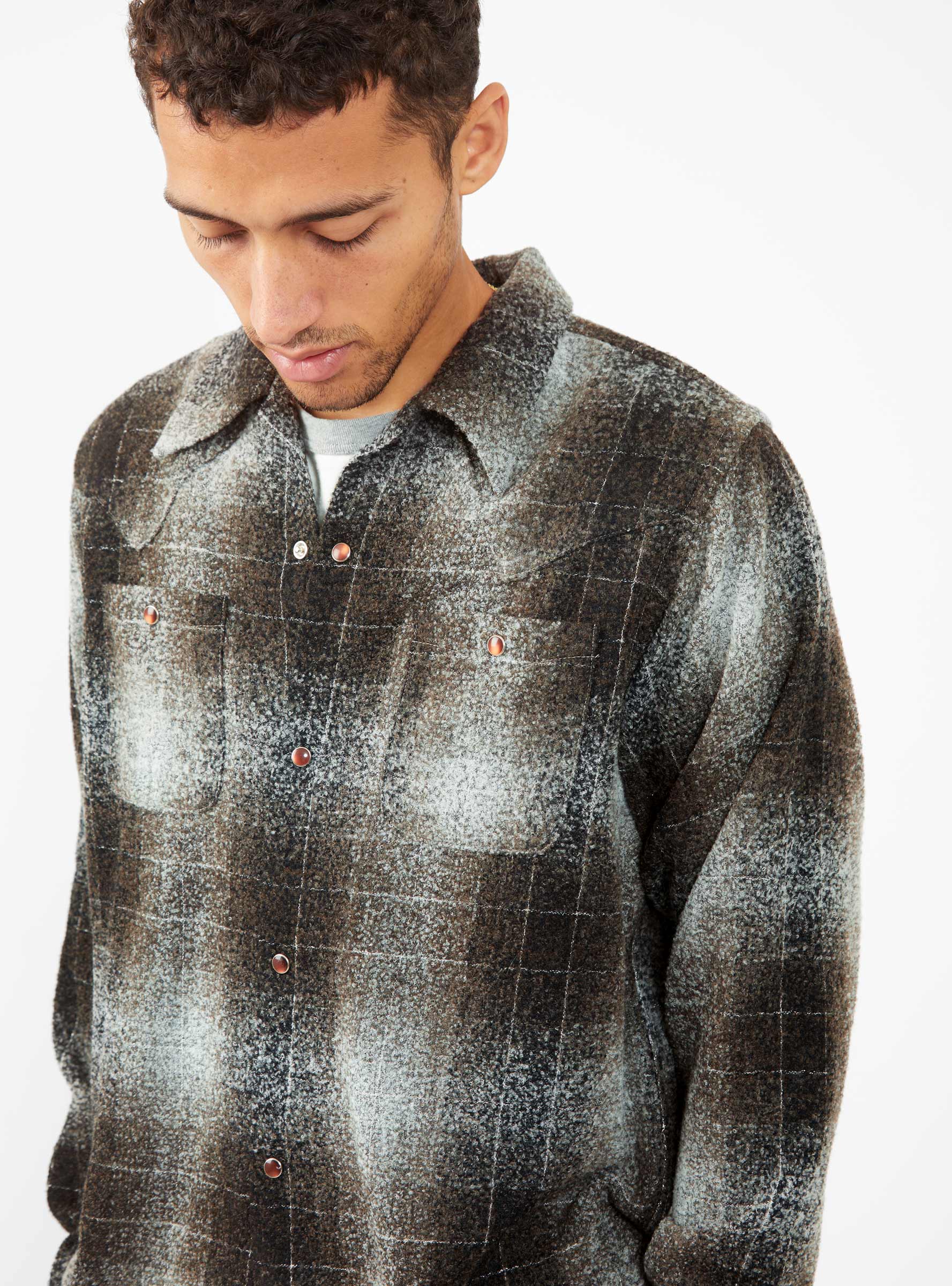 Cowboy One-Up Shirt Brown Check by Needles | Couverture & The