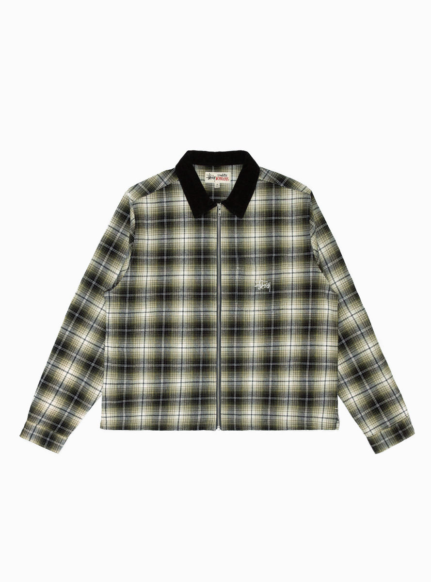 Frank Plaid Zip Shirt Black by Stüssy | Couverture & The Garbstore