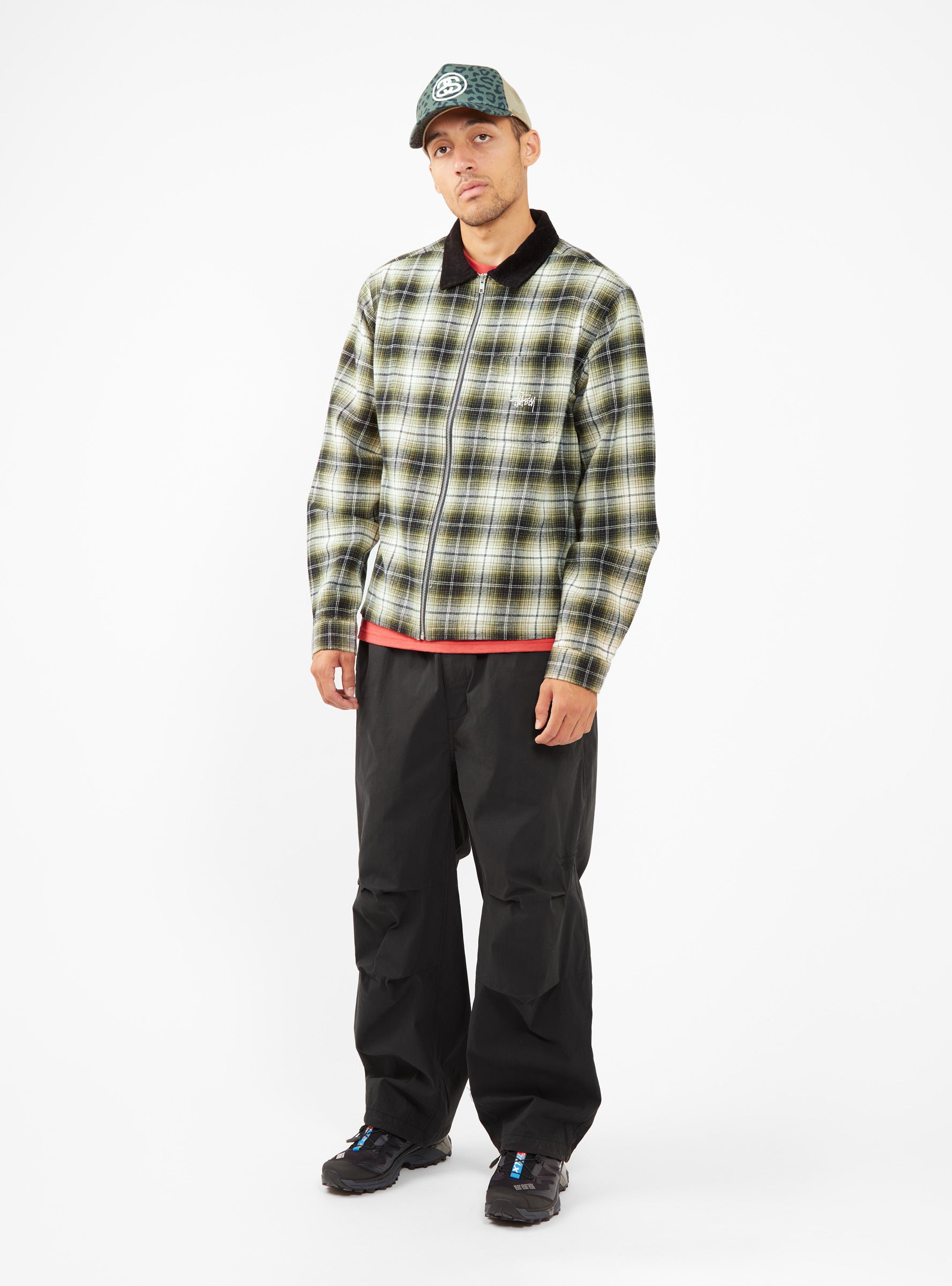 Frank Plaid Zip Shirt Black by Stüssy | Couverture & The Garbstore