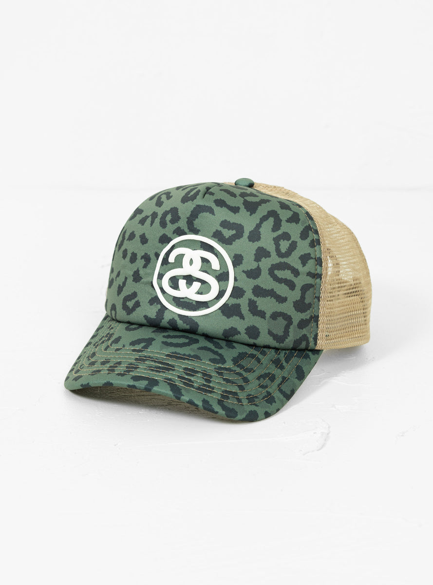 SS Link Trucker Cap Green Leopard by Stüssy | Couverture & The