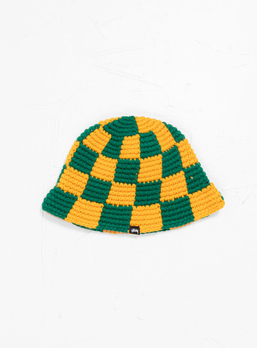 Checker Knit Bucket Hat Green by Stüssy | Couverture & The Garbstore