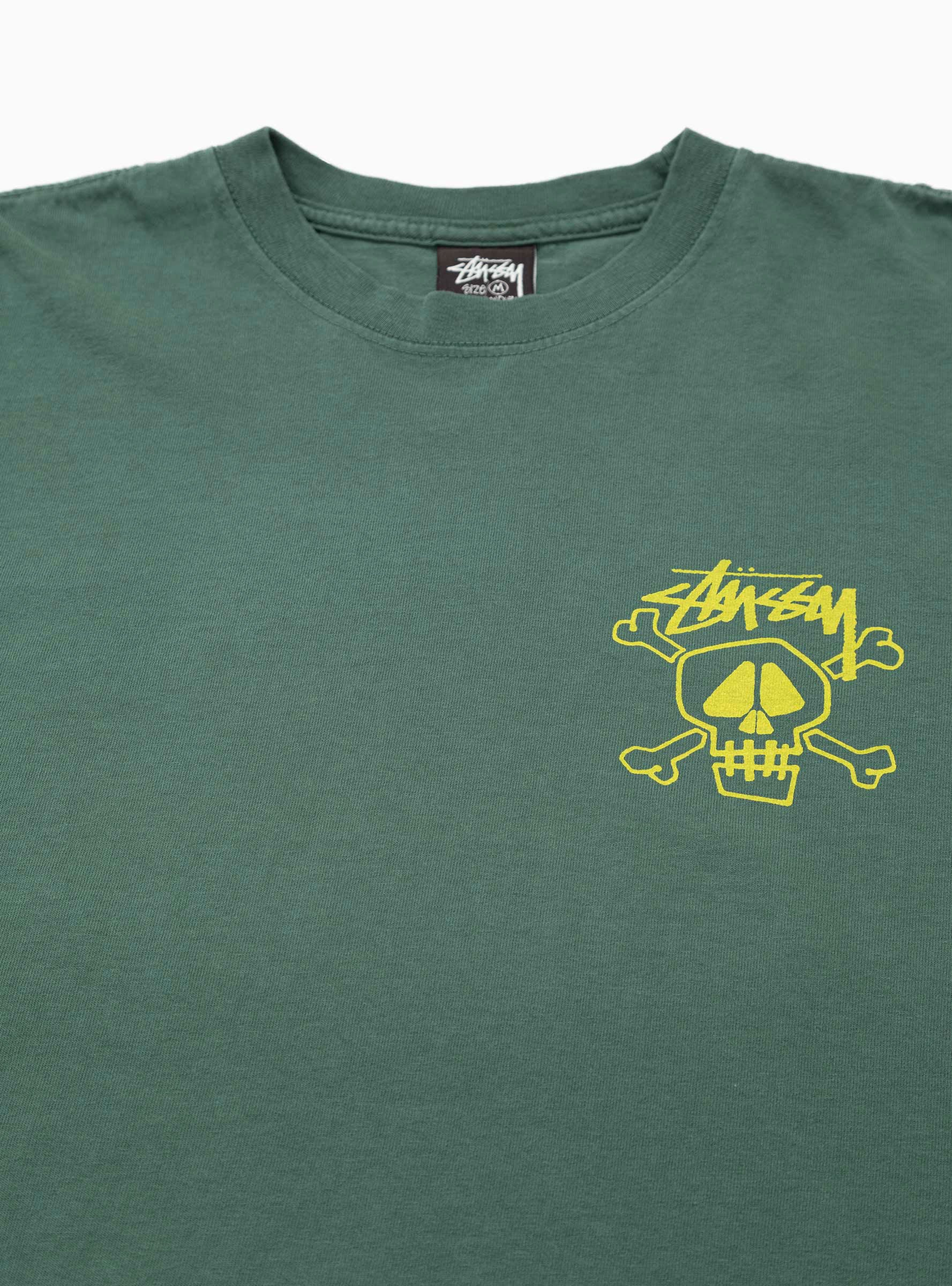 Skull & Bones Pigment Dyed T-shirt Forest Green by Stüssy