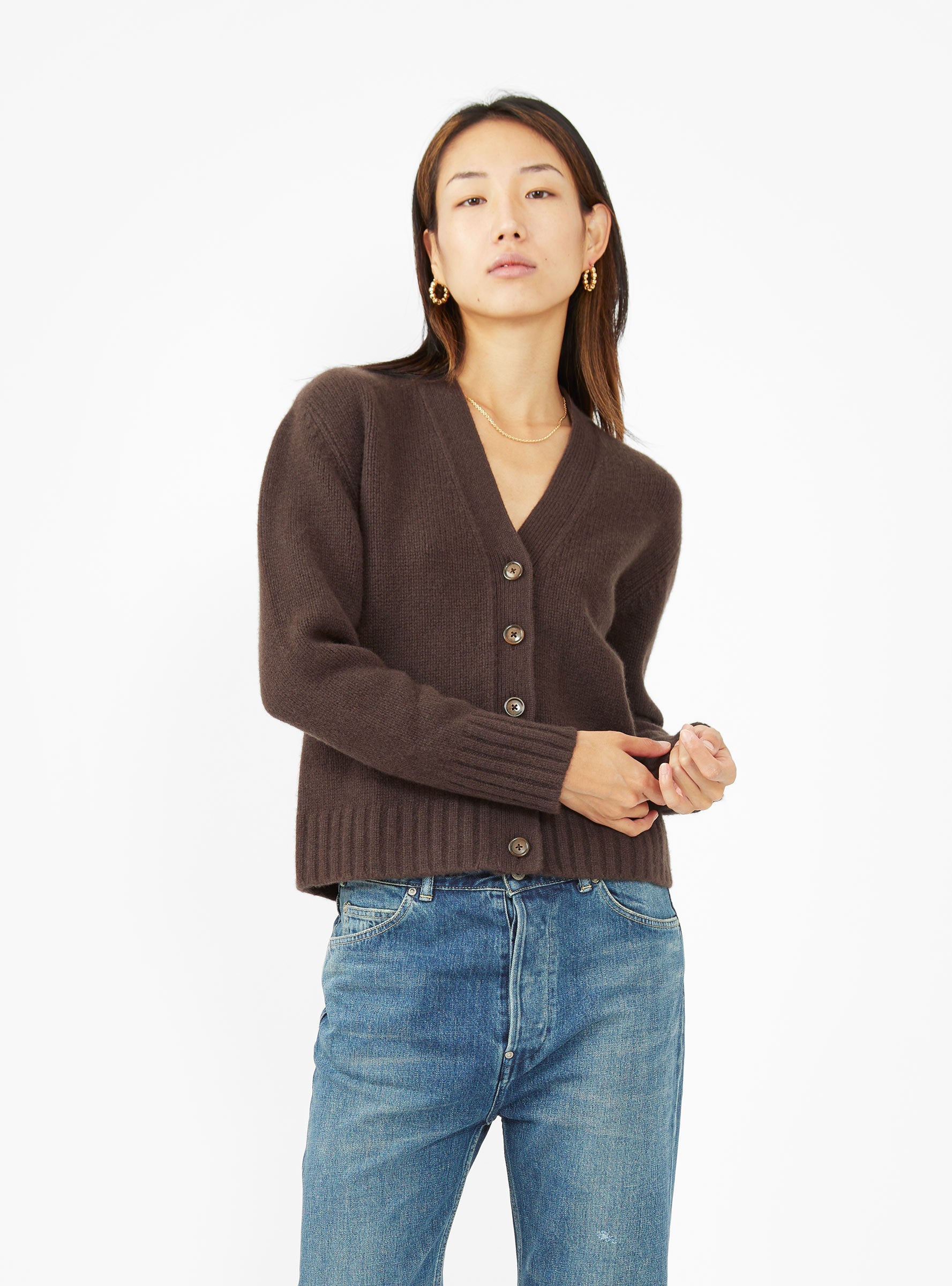 Short hotsell cashmere cardigan