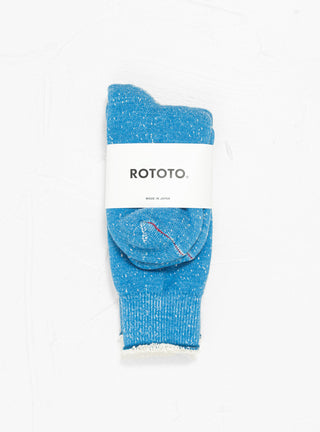 Double Face Merino Wool Crew Socks Blue by ROTOTO | Couverture & The Garbstore