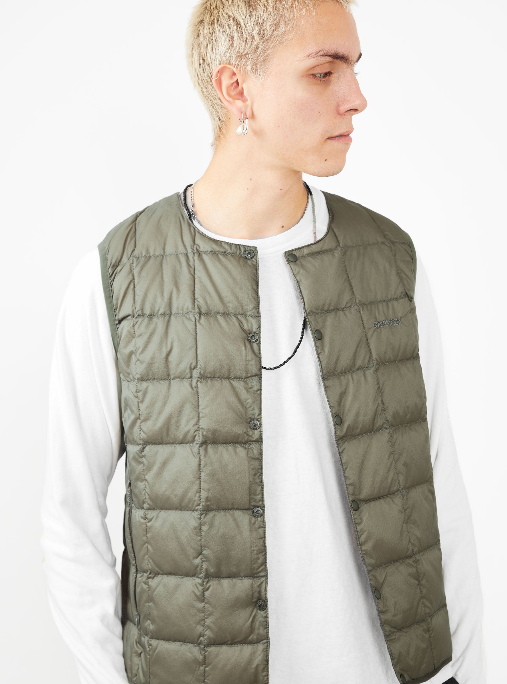 x Taion Inner Down Vest Stone Grey by Gramicci | Couverture & The
