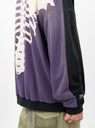 2Tones Remake Sweatshirt Black & Purple by Kapital at Couverture and The Garbstore model rear 