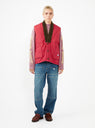 Dotera Canvas Vest Pink & Red by Kapital | Couverture & The Garbstore