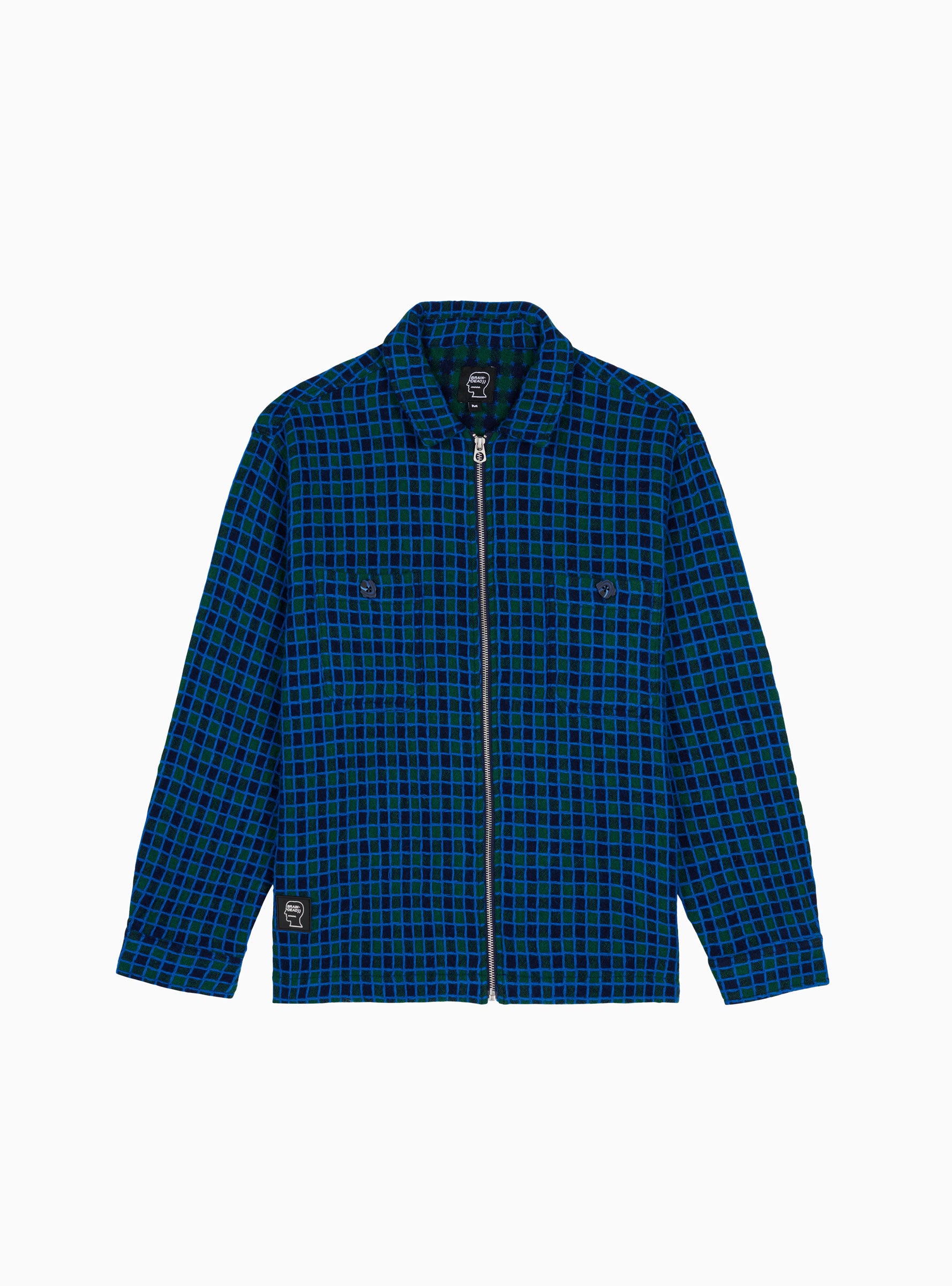 Check Mate Flannel Zip Over Shirt Navy by Brain Dead | Couverture