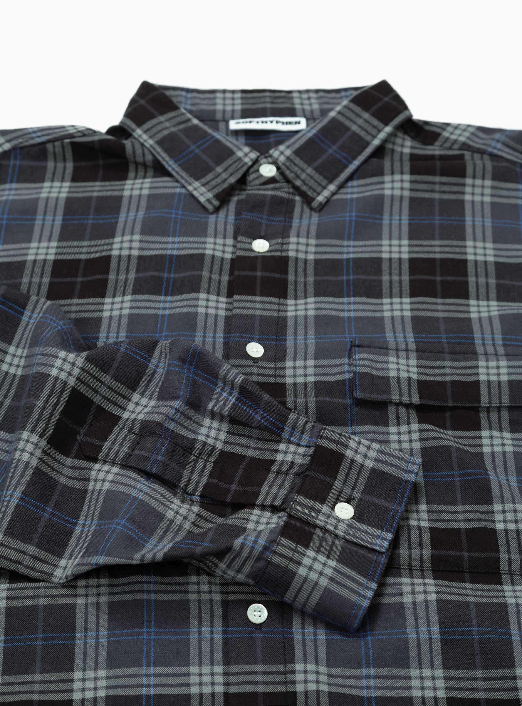 Flannel Shirt Grey Check by SOFTHYPHEN | Couverture & The Garbstore