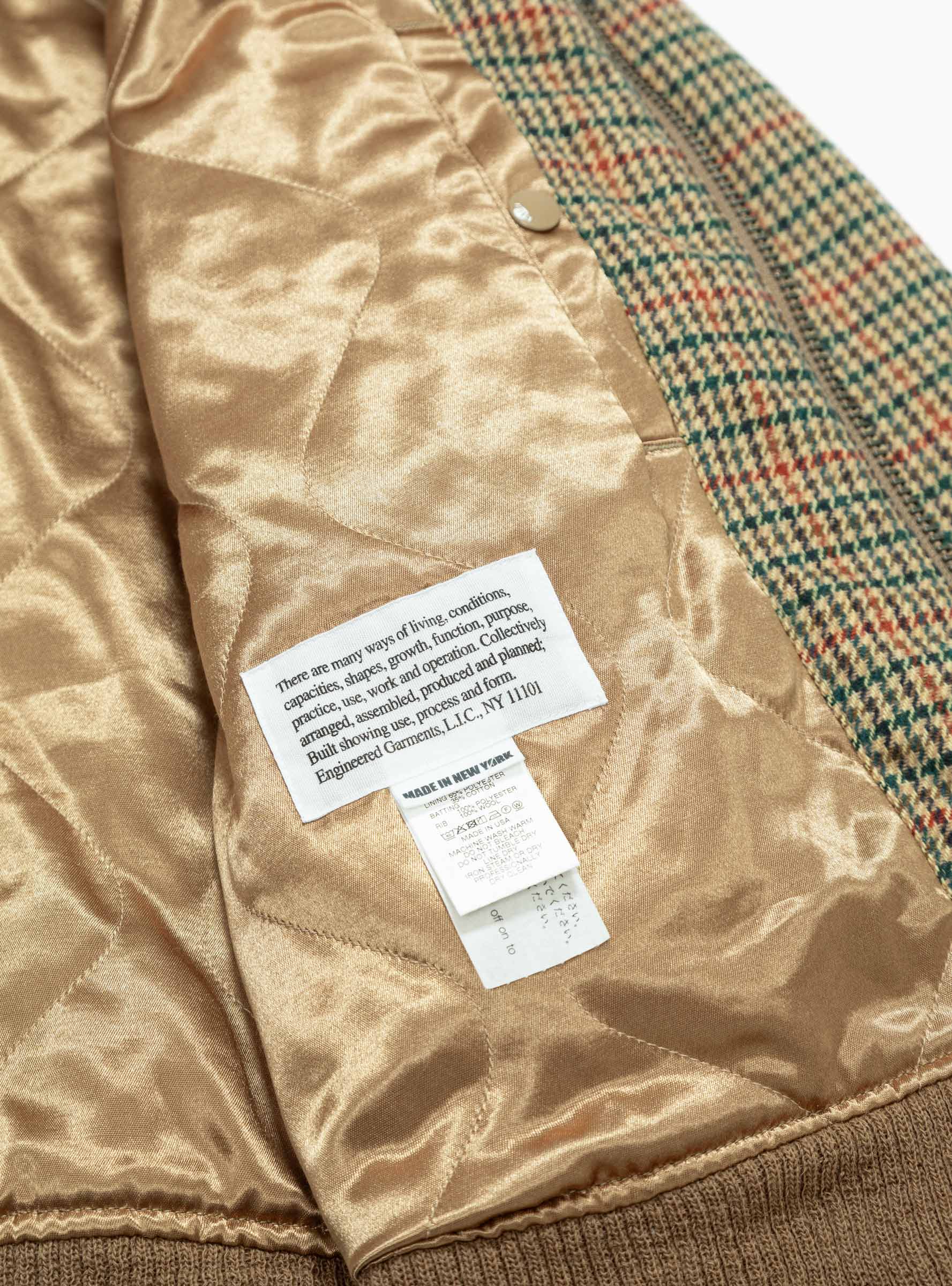 LL Jacket Khaki Gunclub Check by Engineered Garments | Couverture