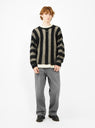 Fuzzy Threadbare Sweater Black Stripe