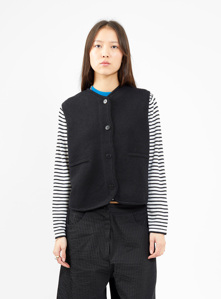 Boxy Cotton Waistcoat Black By Cordera | Couverture & The Garbstore