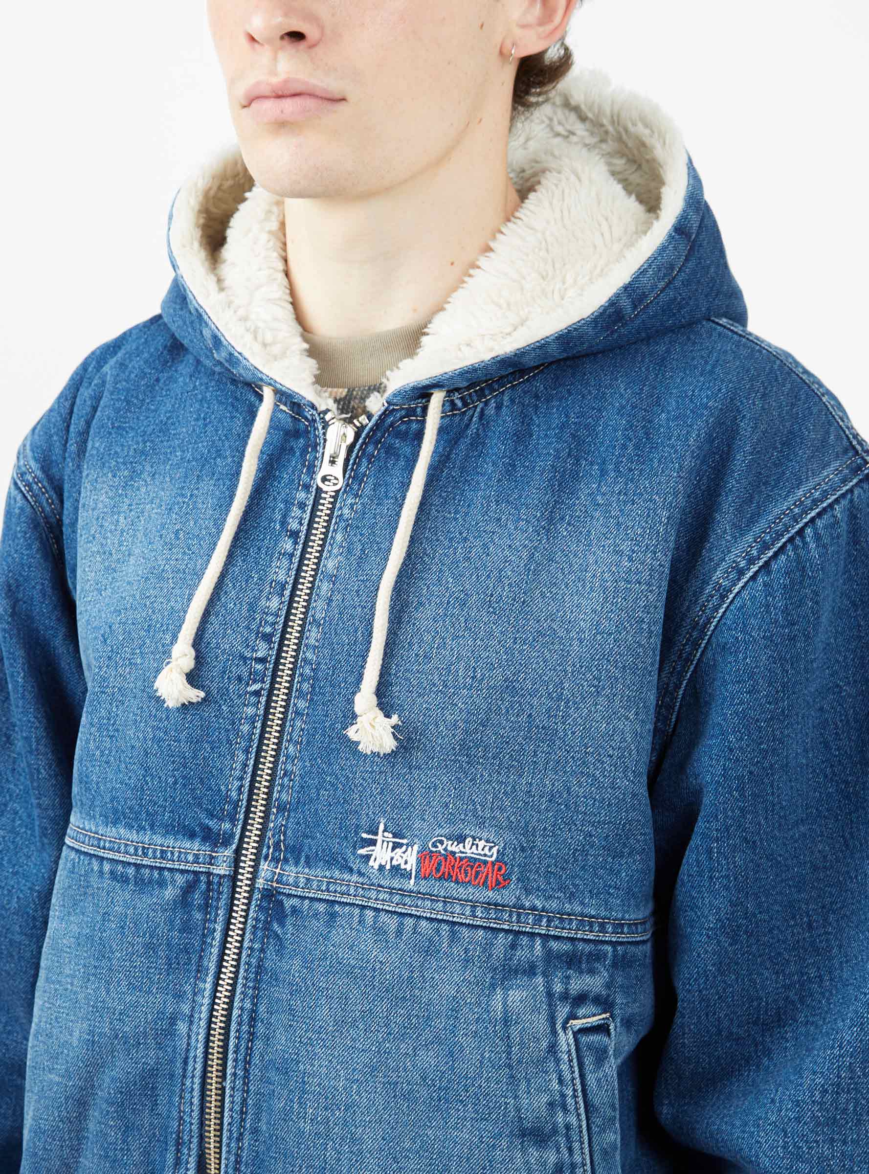 Denim Sherpa Work Jacket Washed Blue by Stüssy