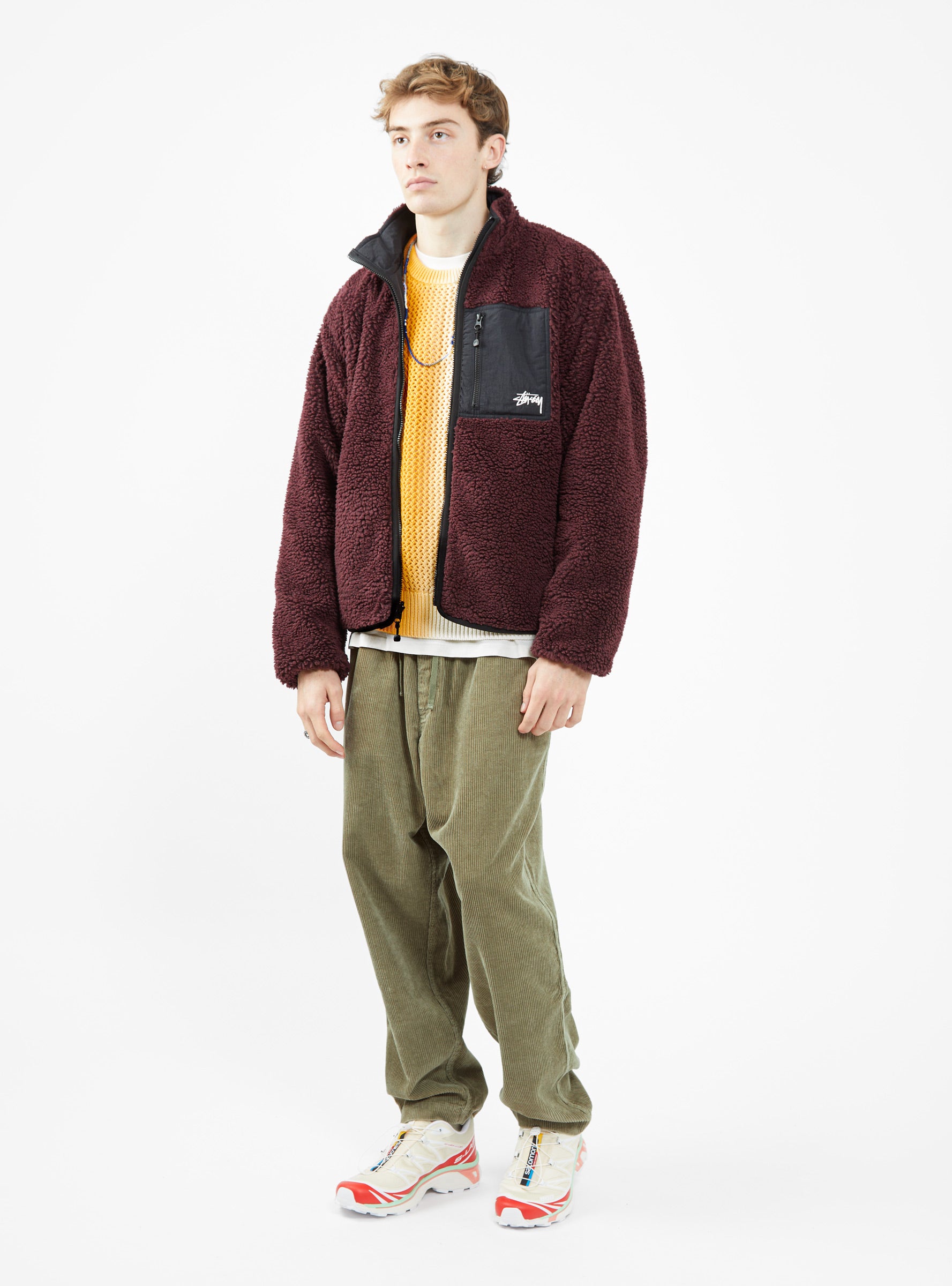 Burgundy sherpa outlet jacket