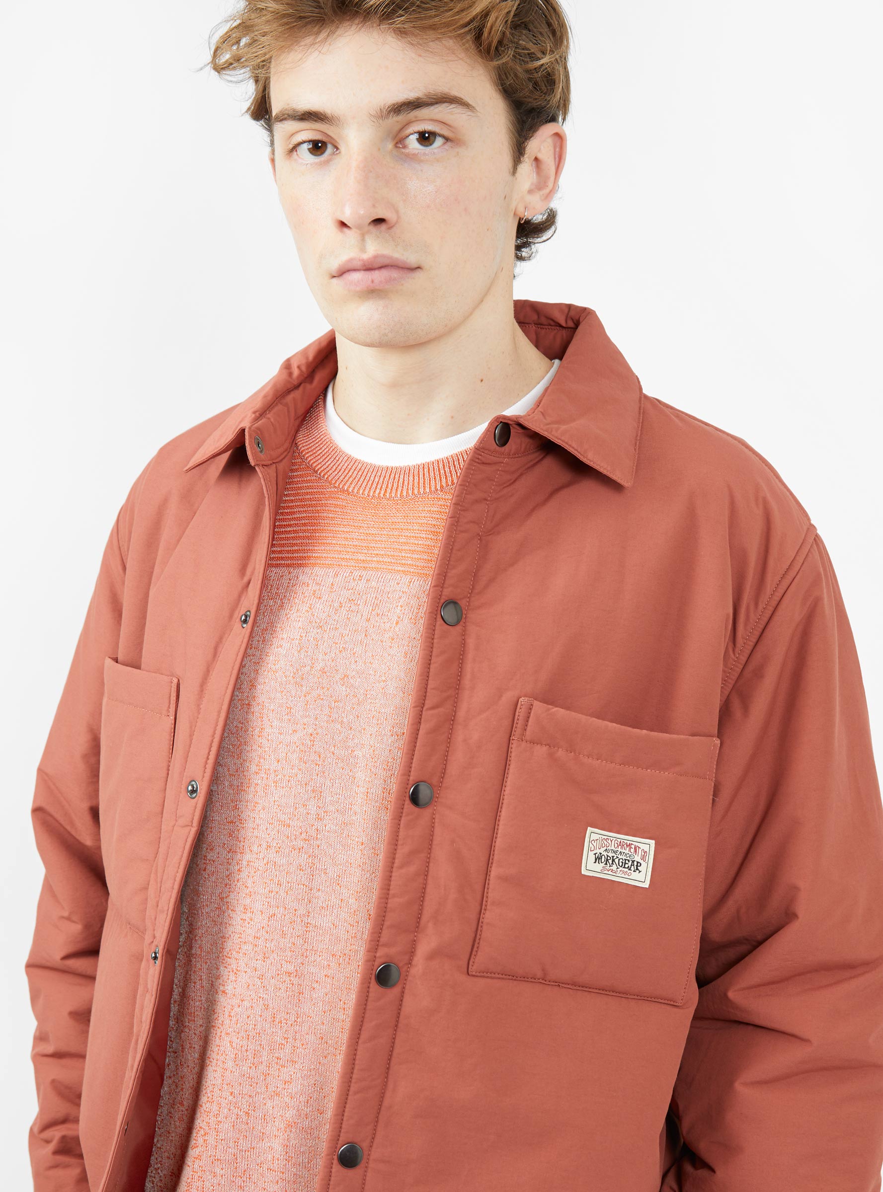 Padded Tech Over Shirt Brick Red