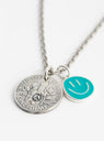 10 Cent Brace Point Smilie Pendant Necklace Silver North Works at Couverture and The Garbstore close up 