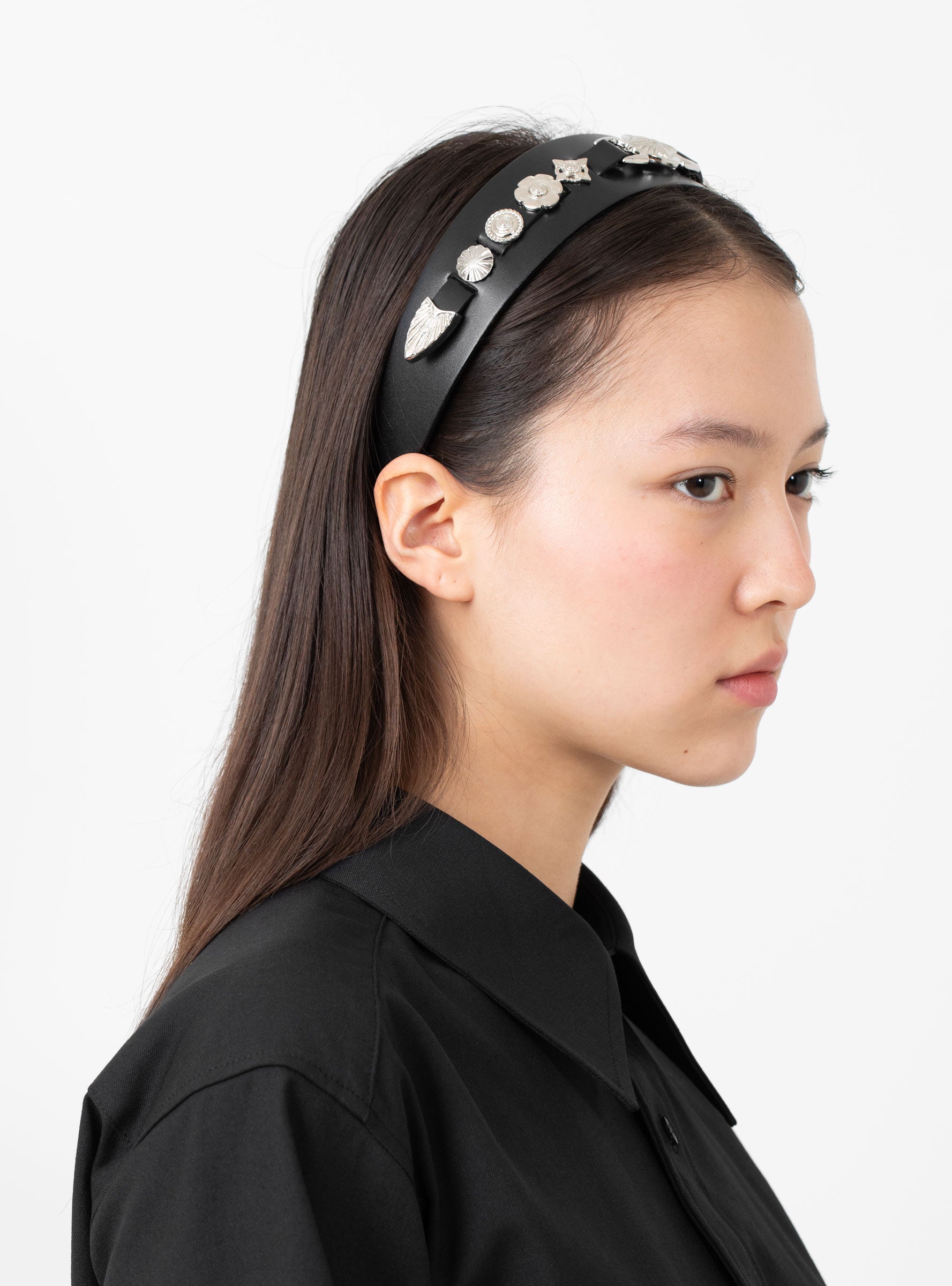Leather Headband Black by TOGA PULLA | Couverture & The Garbstore