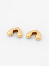 Small Heart Gold-Plated Hoop Earrings At Couverture & The Garbstore By Annika Inez Rear Profile