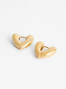 Small Heart Gold-Plated Hoop Earrings At Couverture & The Garbstore By Annika Inez Front Shot