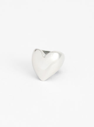 Heart Silver Earcuff At Couverture & The Garbstore By Annika Inez Close up Shot