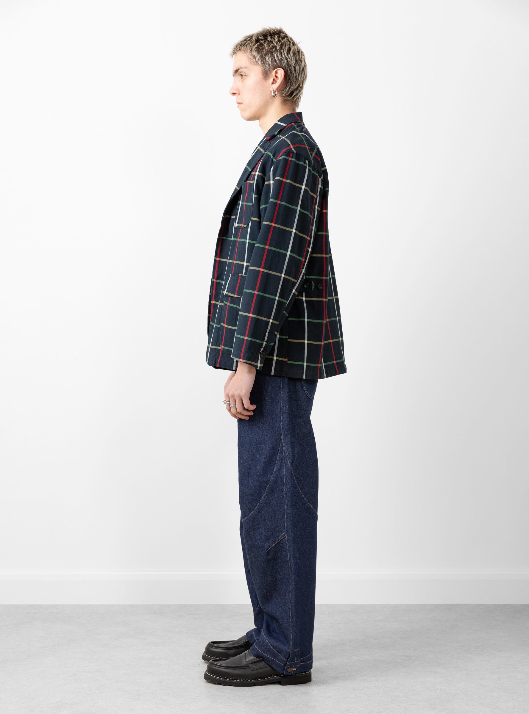 Loiter Jacket Navy Windowpane by Engineered Garments | Couverture 