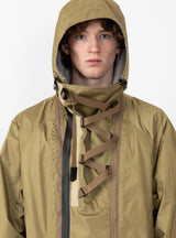 Air Circulation System Rain Jacket Coyote At Couverture & The Garbstore By meanswhile Model Shot Close up view