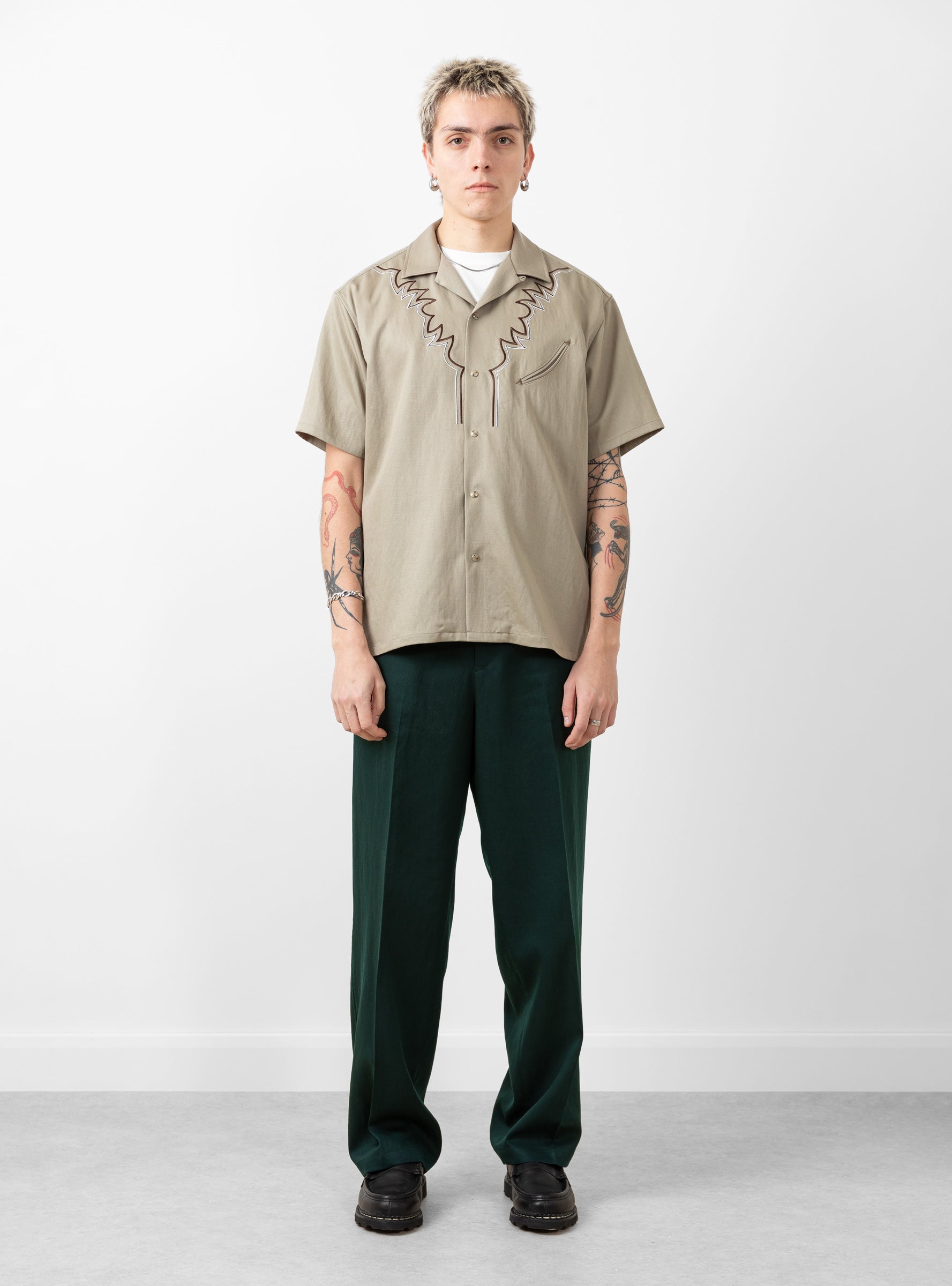 TOGA VIRILIS EMBROIDERY POLO SHIRT - トップス