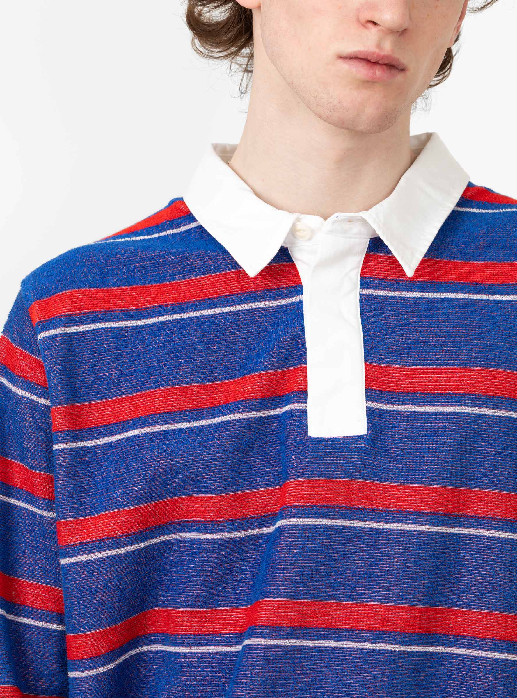 JJ Rugby Sweatshirt Blue Red by YMC Couverture The Garbstore