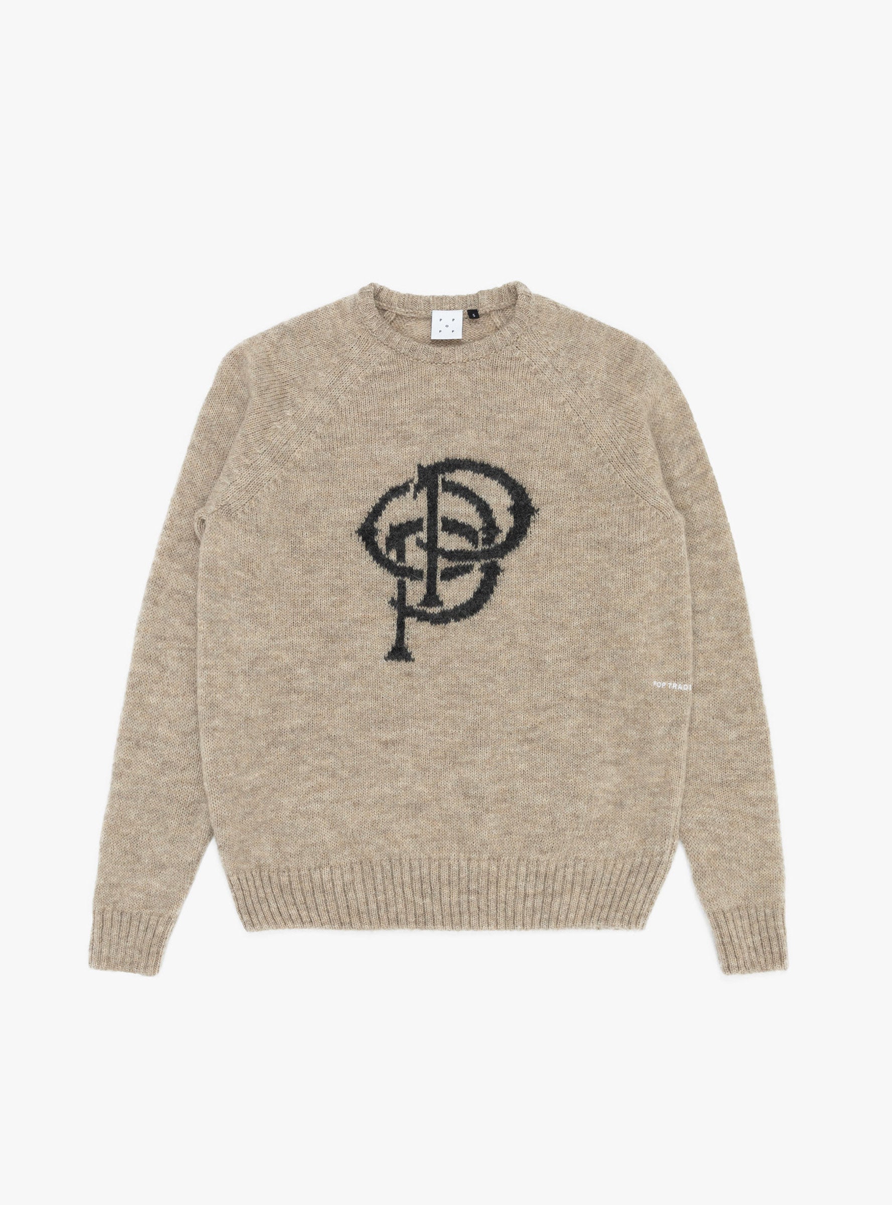 Initials Knitted Crewneck Sesame by Pop Trading Company