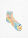 orange, light blue and yellow ankle socks 