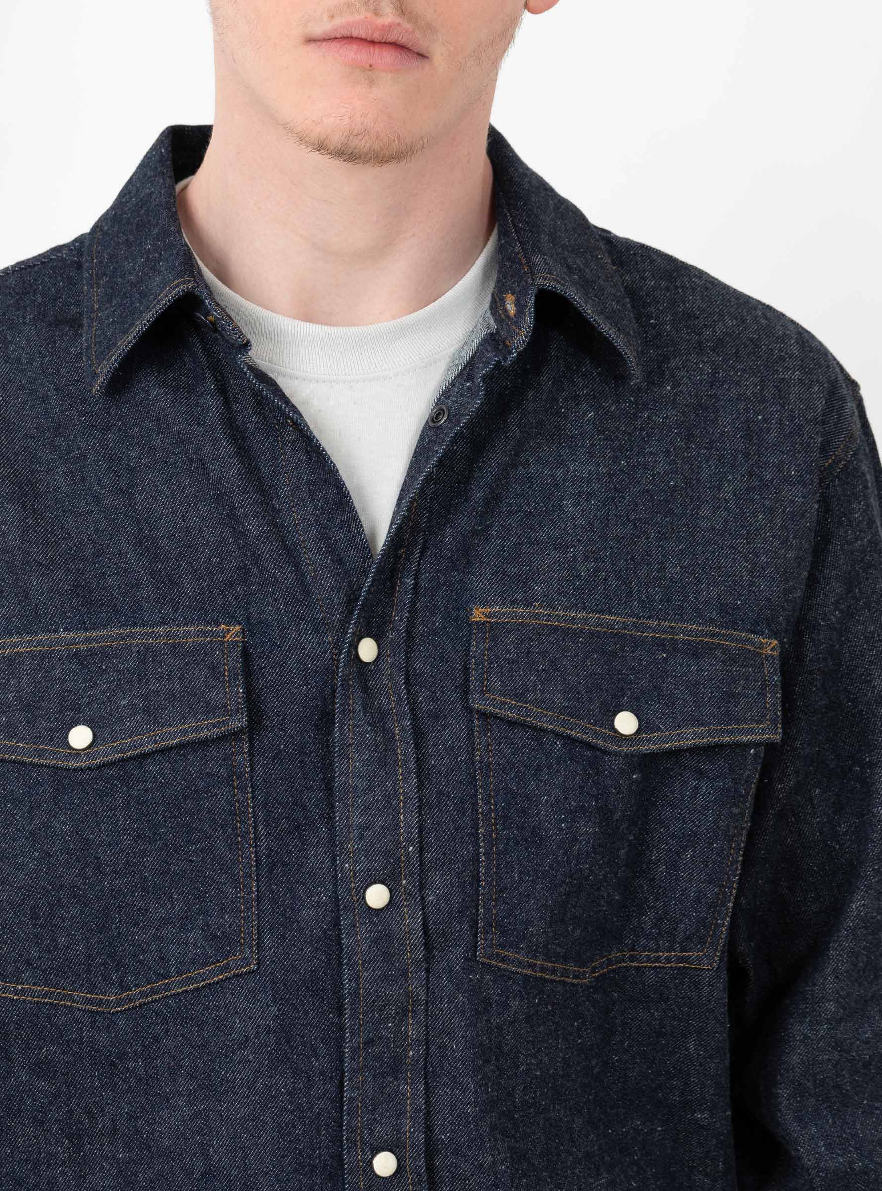 Boxy Western Denim Shirt Dark Denim by Stüssy | Couverture & The