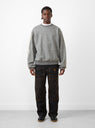 Grandrelle BIG Crew Sweatshirt Charcoal Kapital at Couverture and The Garbstore on model