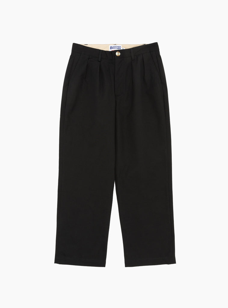 Pleated Ripstop Trouser Black Brother Brother 