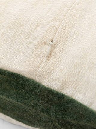 Border Cushion Natural/Green At Couverture Detail