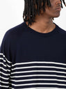 Suedehead Crewneck Knit Navy & Ecru YMC